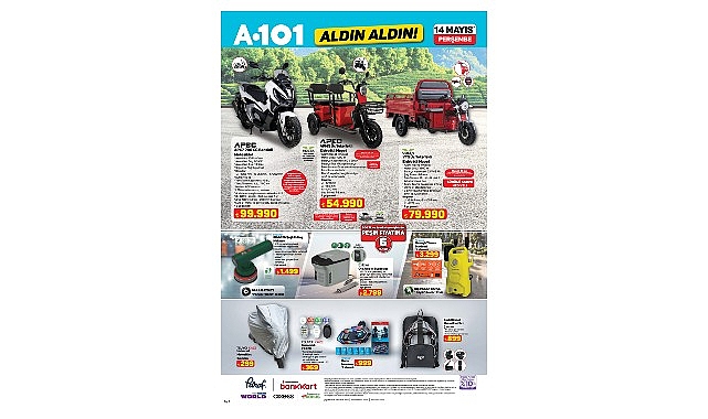 Elektrikli ve Benzinli Mobilite Ürünleri 14 Mayıs'ta A101'de