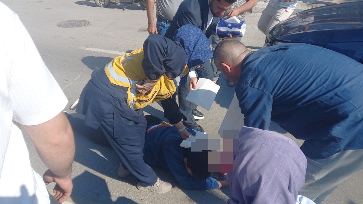 Aksaray'da yoldan geçen 112 çalışanı yaralıya müdahale etti