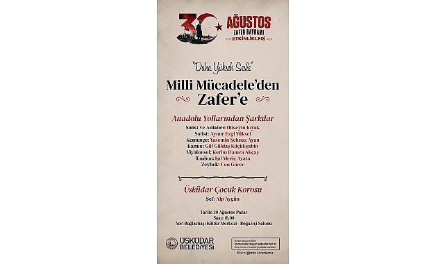 Üsküdar'da 30 Ağustos Zafer Bayramı Coşkuyla Kutlanacak