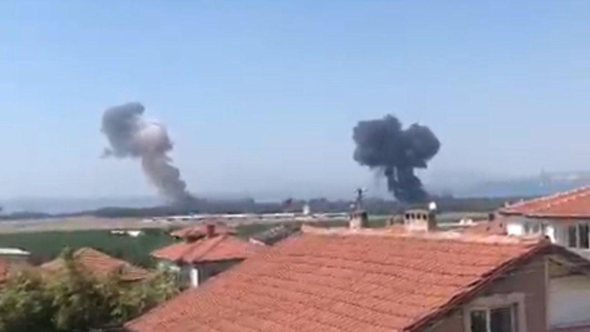 Yalova'da askeri eğitim uçağı düştü