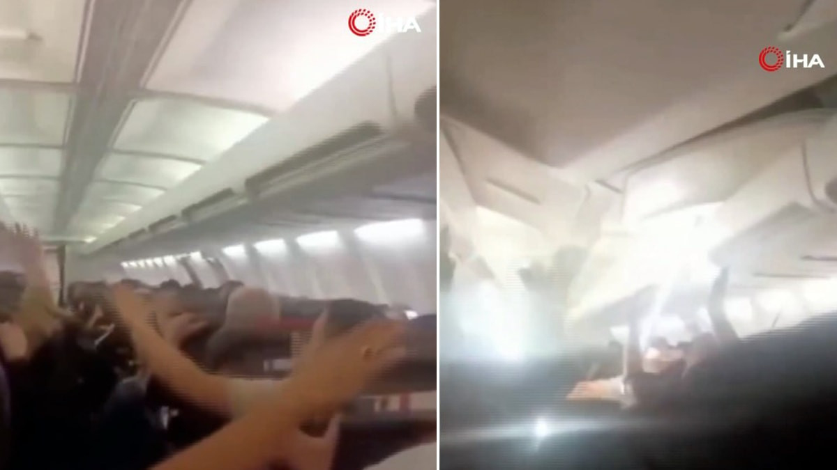 İran’da yolcu uçağında dehşet dolu anlar: Kabin tavanı çöktü
