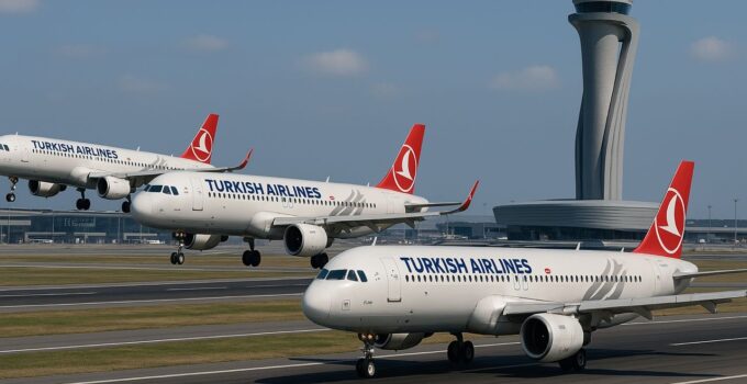 İstanbul Havalimanı’nda bir ilk: Aynı anda üç uçak havalandı