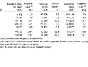 Hanehalkı Yurt İçi Turizm, II. Çeyrek: Nisan-Haziran 2025