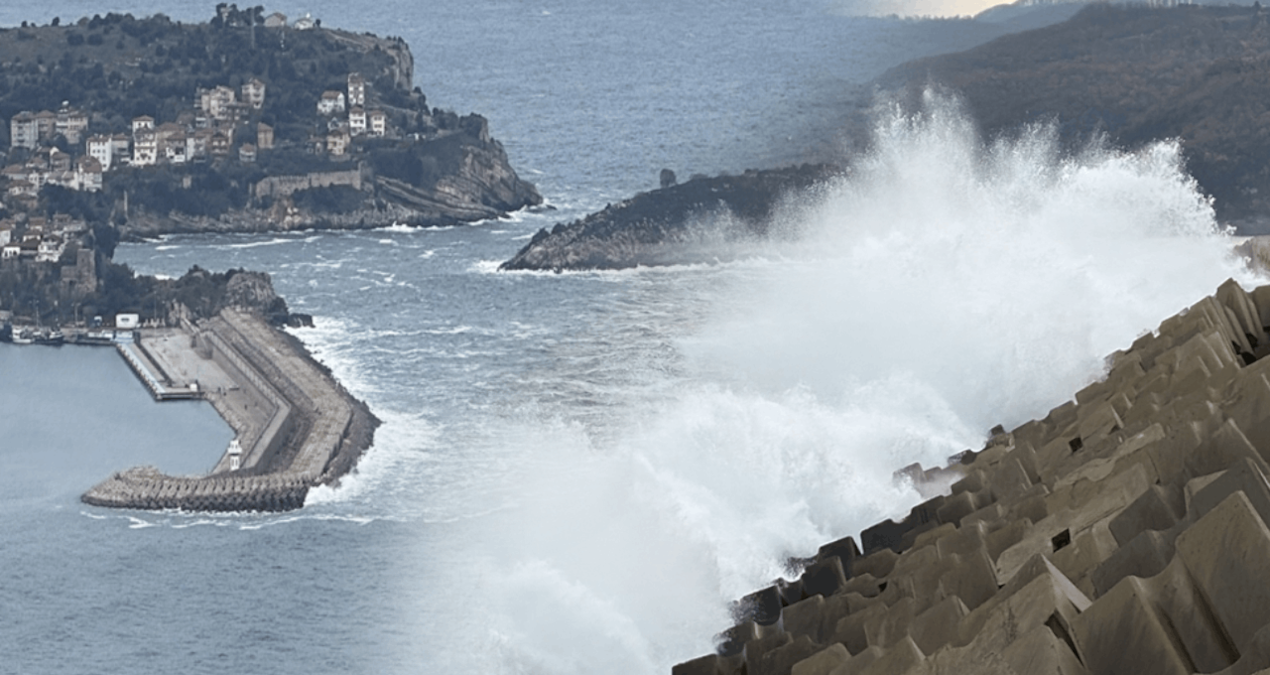 Amasra’da dalga boyu 3 metreyi buldu