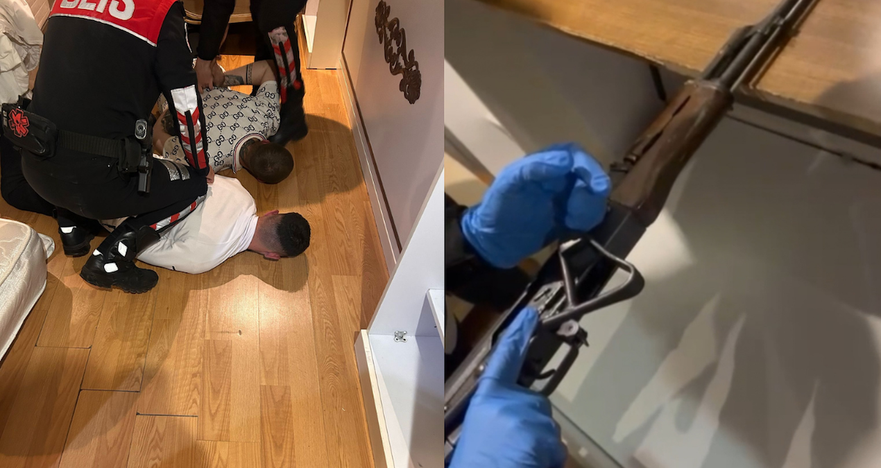 Beşiktaş’ta otel odasına baskın; yatağın altından kalaşnikof çıktı