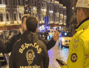 Beşiktaş’ta yüksek sesli müzik açan sürücü polise yakalandı