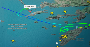 Bodrum açıklarında havada kabus: 3 kez denedi ama inemedi!