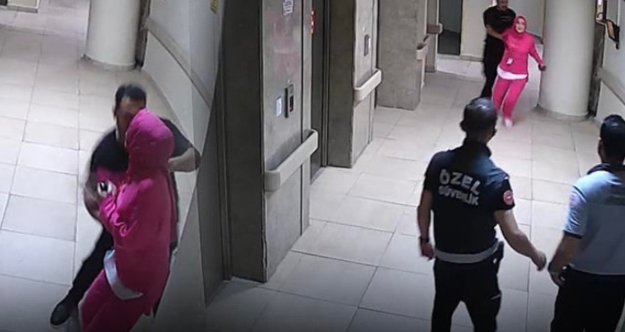 Boşanma aşamasındaki eşini hastanede kovaladı, sonra karnından vurdu