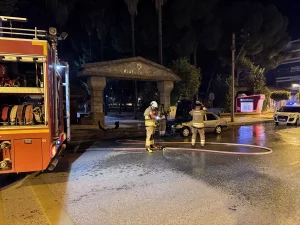 Hatay’da Otomobil Yangını