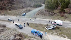 Kastamonu’da otomobil ile çarpışan kamyonetin ters dönmesi sonucu 1 kişi hayatını kaybetti
