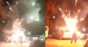 Korkunç anlar: Ateşlediği havai fişek elinde patladı!