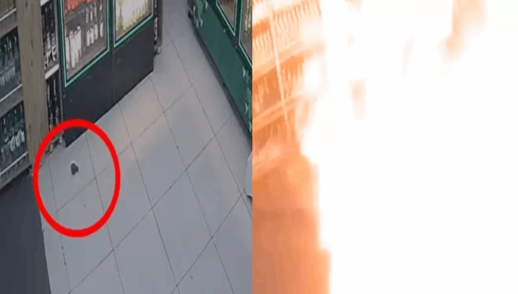 Markete bomba atıp kaçtı!