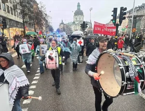 Stockholm’de Gazze İçin Protesto