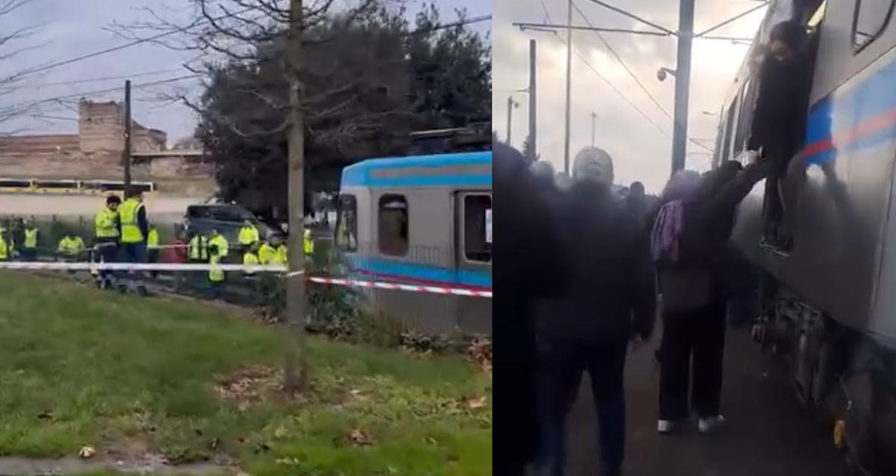 Topkapı’da tramvay raydan çıktı