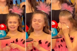 Babasını kaybeden minik oyuncu Damla Çolak galada gözyaşlarına boğuldu