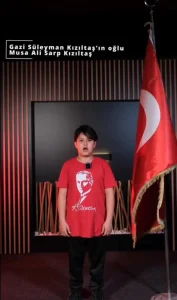 Bayrağa saldırıya gazi çocuklarından İstiklal Marşı ile tepki