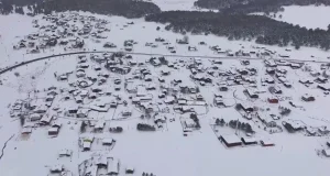 Bolu’da Karla Kaplı Eşsiz Manzara