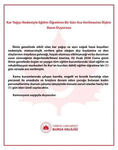 Bursa’da Eğitime 1 Gün Kar Tatili