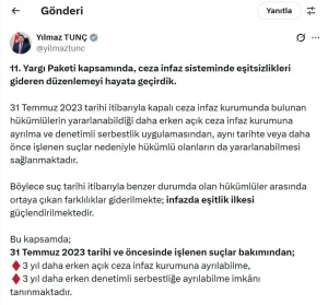 Ceza İnfaz Düzenlemesi Yürürlüğe Girdi