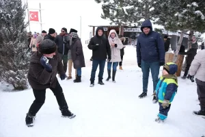 Çorum’da Kar Eğlencesi