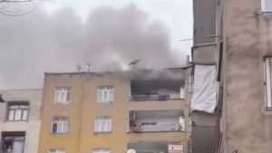 Diyarbakır’da 7 katlı apartmanda yangın