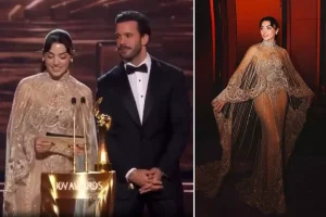 Hande Erçel Suudi Arabistan’daki ödül töreninde Arapça konuştu