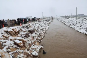 Harran’da Sulama Kanalına Düşen Araçta Kurtarma Çalışması