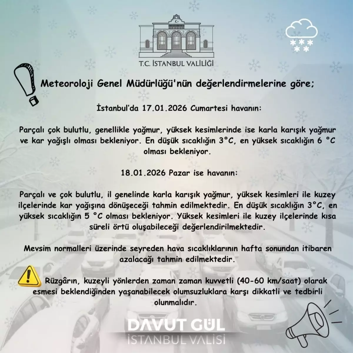 İstanbul’da Kış Uyarısı