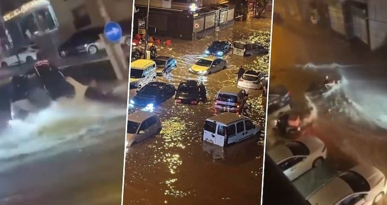 İzmir’de sağanak felaketi: Yollar göle döndü, araçlar sular altında kaldı