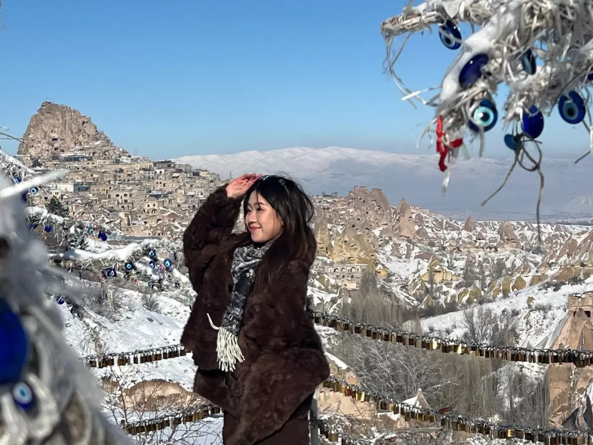 Kapadokya Karla Beyazlandı