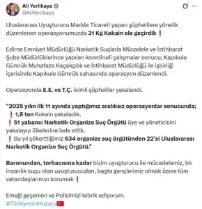 Kapıkule’de 31 kg Kokain Ele Geçirildi