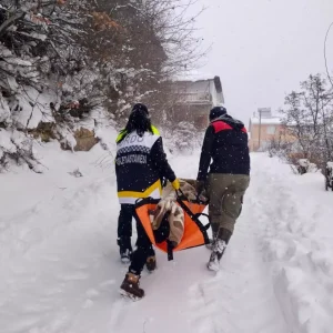 Karla Kapanan Yolda Hastaya Ulaşım
