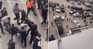 Karnesini alan liseliler AVM otoparkını savaş alanına çevirdi