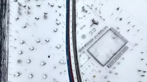 Kayseri’de kar ve sis manzaraları dronla görüntülendi