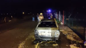 Kırkağaç’ta Otomobil Yangını