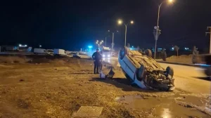 Nurdağı’nda Takla Atan Araçta Sürücü Yaralandı