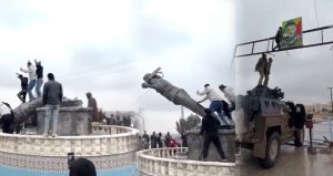 PKK heykelleri, Apo posterleri yerle bir