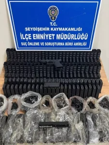 Seydişehir’de Valizde Tabanca Parçaları Bulundu