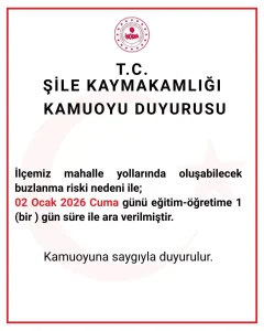 Şile’de Buzlanma Nedeniyle Eğitime Ara