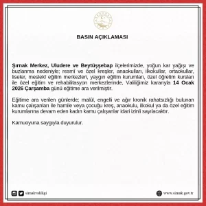 Şırnak’ta Eğitime Kar Engeli