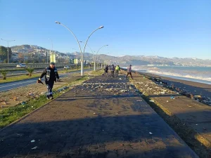 Trabzon’da Fırtına Sonrası Atık Temizliği