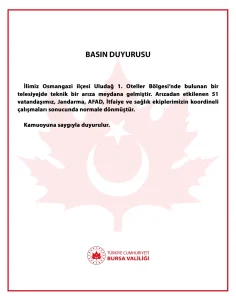 Uludağ’da 51 Kişi Mahsur Kaldı