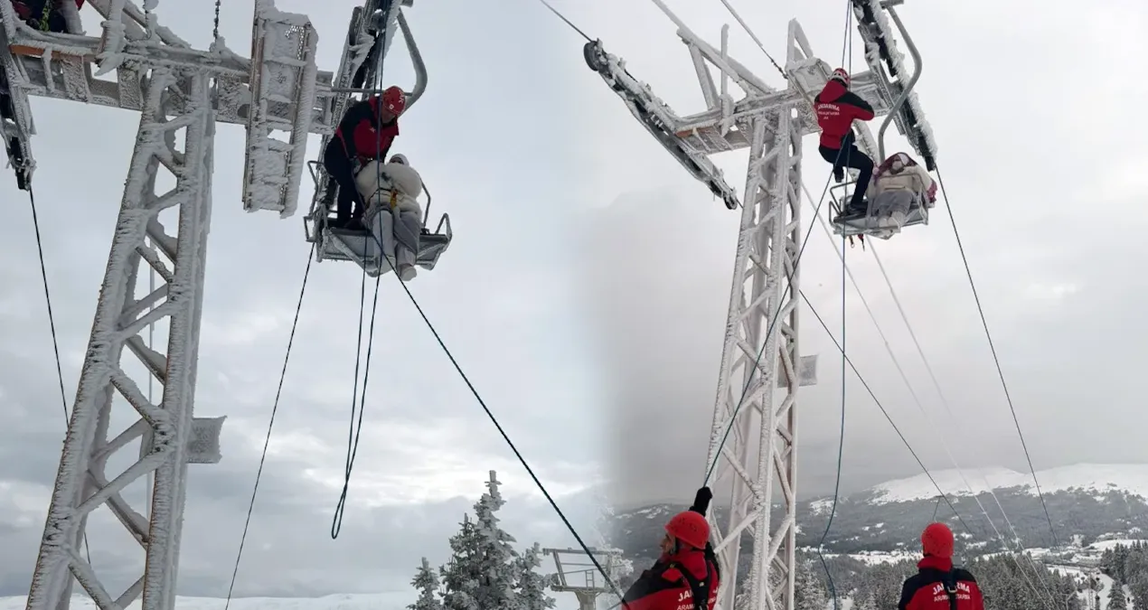 Uludağ’da telesiyej arızalandı! 40 tatilci mahsur kaldı