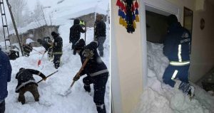 Van’ın Çatak ilçesinde TOKİ konutlarına çığ düştü