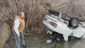Yozgat’ta Devrilen Araçta Sürücü Yaralandı