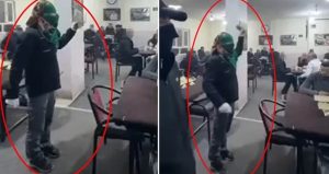 Yüzünü gizleyip kahvehanede terör propagandası yapan şahıs yakalandı