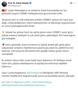 5’inci Gökbey helikopteri, Jandarma Havacılık Komutanlığı envanterine alındı