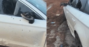 Alkol alıp kaza yaptıkları otomobili kurşunladılar