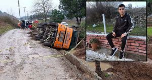 Beton mikseri ağaçların üzerine devrildi, 1 kişi ölü