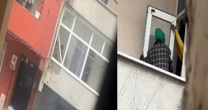 Esenyurt’ta binaya giren 2 kişi kapı ve pencereleri çaldı